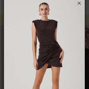 ASTR the label pink metallic mini dress